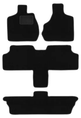 Produktbild von Velours-Fußmatten für Chrysler Grand Voyager III 2000-2008 (7-Sitzer) – 4-tlg, Schwarz, passgenau – Wielganizator LUX