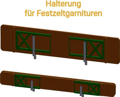 Produktbild von Edelstahl Wandhalterung für Festzeltgarnitur Wand Halter Biertisch Bierbank