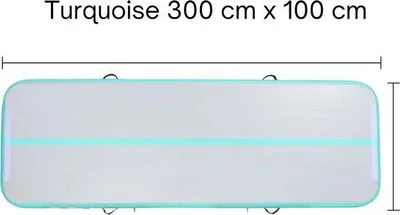 Produktbild von Famanu Turnmat 3 Meter - Türkis - L - Aufblasbar - Faltbar