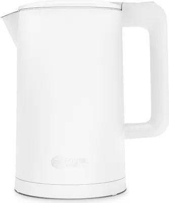 Produktbild von Balter Wasserkocher Edelstahl 1,7L, 2200W, BPA-frei, LED-Beleuchtung, Doppelwand, Teekessel mit Abschaltautomatik, Trockenlaufschutz, Weiß