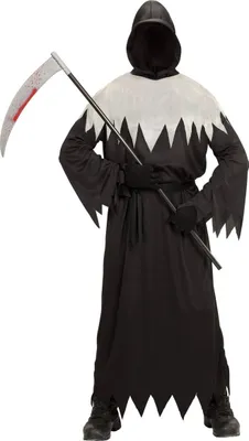 Imagen del producto de Disfraz de espantoso segador para hombre, Halloween, color negro y blanco, talla M