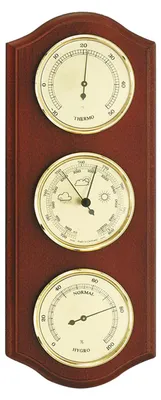 Produktbild von Wetterstation mit Hygrometer, Barometer und Thermometer, Mahagoni