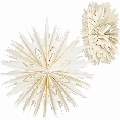Produktbild von MICA Hängende Papier-Schneeflocke, weiß, 50 cm – Weihnachts- und Winterdekoration