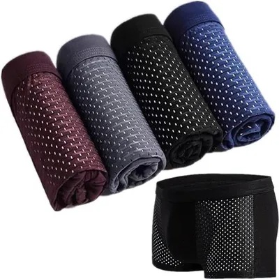 Image de Lot de 4 boxers pour hommes en fibres de bambou
