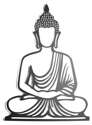 Metall-Wandskulptur schwebend, 43x31 cm, Buddha