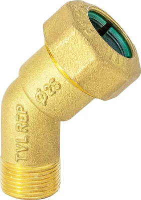 Produktbild von PE Rohr Verschraubung MESSING Fitting Kupplung Winkel Klemmverbinder Muffe Italy (Winkel 45° 25 x 3/4" AG)