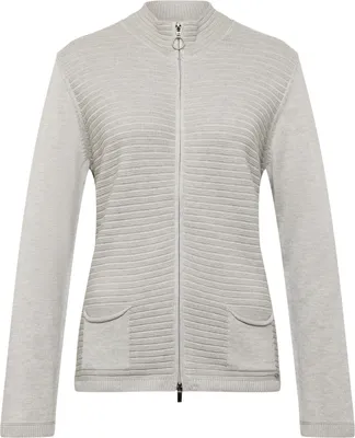Produktbild von Rabe Damen Strickjacke mit Strukturstrick, hochgeschlossenem Stehkragen und 2-Wege-Zipper