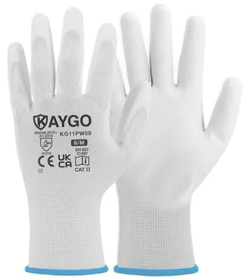 Imagen del producto de Guantes de trabajo con revestimiento de poliuretano, antideslizantes, talla M, para trabajos generales