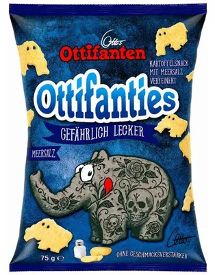 Produktbild von Ottos Ottifanten Ottifanties Kartoffelsnack mit Meersalz 75g