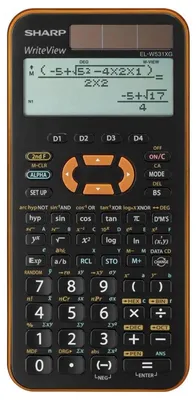 Produktbild von Sharp EL-W531 XG-YR Wissenschaftlicher Schulrechner (4-zeilige Anzeige, WriteView, D.A.L.-Eingabe) Orange