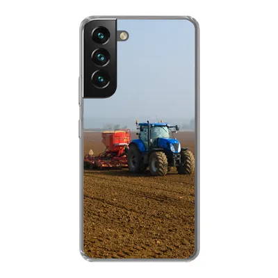 Produktbild von MuchoWow® Handyhülle Schutzhülle Hülle für Samsung Galaxy S22 Traktor - Blau - Nebel Silikon Softcase Handy Hülle - Mobiltelefonhülle