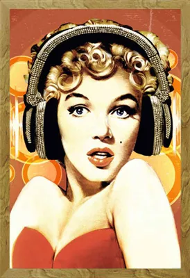 Produktbild von Monroe, Marilyn - Poster - Headphones + Wechselrahmen, Shinsuke® Maxi MDF Eiche, Acryl-Scheibe