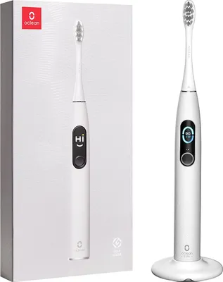 Produktbild von Oclean X Pro Elite Elektrische Zahnbürste, intelligenter Touchscreen, geräuscharm, 45 dB, 4 Modi und 32 Intensitätsstufen, 3,5 Tage Akkulaufzeit, mit Timer, Drucksensor und APP, IPX7, Grau