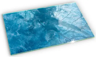 Produktbild von Unterlage für Kerzen Minimalistisch Glas Gummifüße - 52x30 cm - Blaues Wasser
