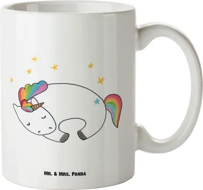 Produktbild von Mr. & Mrs. Panda Pott Einhorn Nacht - Weiß - Geschenk, Deko, Einhörner, Jumbo Tasse, Teepott, Menschen, Riesenkaffeetasse, Haferl, weisse, Realität, Freundin