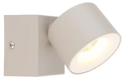 Immagine prodotto di Lampada da parete a LED, metallo, color sabbia opaco, orientabile, H 13 cm