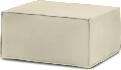 Produktbild von Puff Barbara, Ottomane im Wohnzimmer, 100%  Italy, Relaxsessel aus gepolstertem Stoff, Cm 80x70h43, Beige