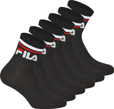 Produktbild von FILA Unisex Socken, 6 Paar Quarter - Kurzsocken, Sport, Logo-Bund, uni Schwarz 39-42