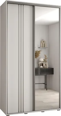 Produktbild von MEBLE KRYSPOL Davos 7 Schrank, zwei Türen - 235,2x130x45 cm - Weiß Weiß Silber