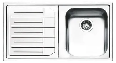Immagine prodotto di Lavello incasso 1 vasca e gocciolatoio sinistro 86x50 Smeg LP861S2 inox