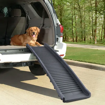 Produktbild von Auto PKW Hunderampe Einstieghilfe Anti Rutsch klappbar Schwarz 155x40cm 90Kg
