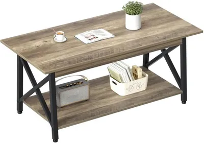 Produktbild von Azomor® Moderne rechteckige Couchtisch mit Stauraum und industriellem Design