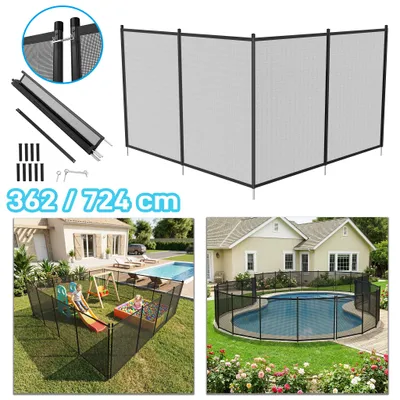 Produktbild von YARDIN Poolzaun 724×136 cm 8 Teile, Sicherheitszaun Schwimmbadzaun Umzäunung Terrassenzaun, erweiterbar für Pool und Garten