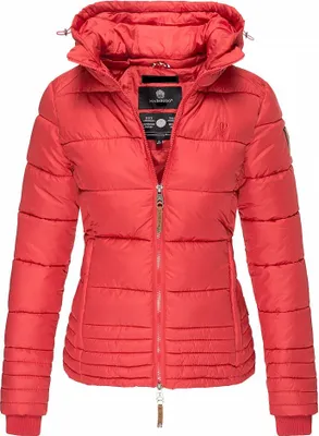 Produktbild von Marikoo Sole Damen Steppjacke mit Kapuze Herbst Jacke Winterjacke Rot Gr. 36 - S