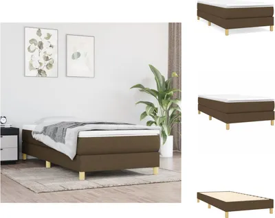 Obrázok produktu pre vidaXL Box spring posteľ s matracom tmavohnedá 80x200 cm látka - Postele a rámy postelí