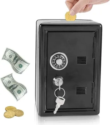 Produktbild von Sicherheitskasten mit Tasten und Passwortschloss - Schützt Bargeld, Reisepässe und Wertgegenstände - Kompakte Geldbox für den Heimgebrauch