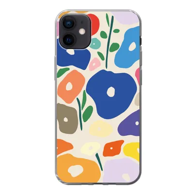 Produktbild von MuchoWow® Handyhülle Schutzhülle Hülle für iPhone 12 mini Blume - Abstrakt - Blätter Silikon Softcase Handy Hülle - Bild