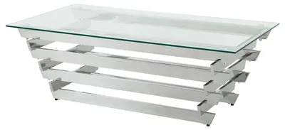 Produktbild von home24 Couchtisch - Glas / Metall - Transparent / Chrom