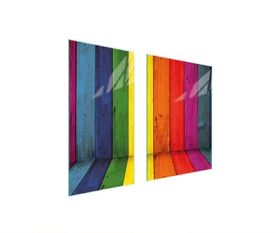 Immagine prodotto di Piastre copri fornelli 2 pezzi 75x52 Copri piano cottura in Vetroceramica tagliere in vetro legno colorato