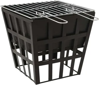 Immagine prodotto di caminetto e barbecue 2-in-1 34x34x48 cm in acciaio
