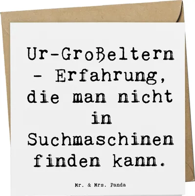Produktbild von Mr. & Mrs. Panda Glückwunschkarte Spruch Ur-Großeltern Weisheit - Weiß - Geschenk, Ahnen, Freude, Familie, Lebenserfahrung, faltkarte, Grußkarte, anlasskarte, doppelkarte