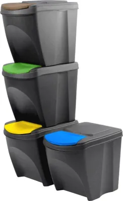 Produktbild von Müllbehälter 25L Grafitschwarz Unterhaltungsfreundlich