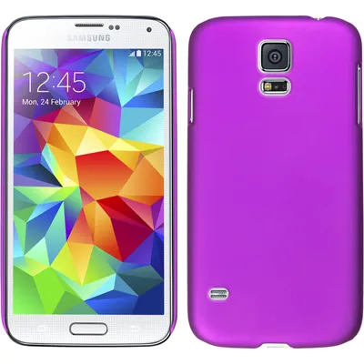 Produktbild von PhoneNatic Case kompatibel mit Samsung Galaxy S5 mini - Hülle lila gummiert Hard-case + 2 Schutzfolien
