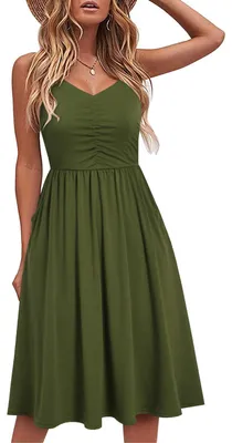 Produktbild von YATHON Freizeitkleider für Damen, ärmellos, Baumwolle, Sommer, Strandkleid, A-Li