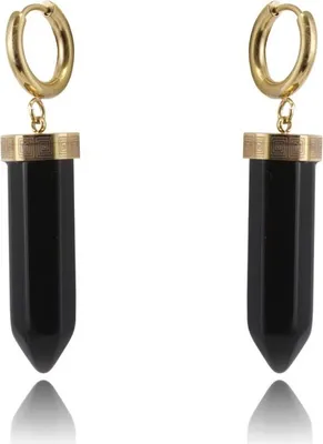Produktbild von Elegante Ohrringe aus 14K vergoldetem Chirurgenstahl, Hellgold, 1,0 x 5,1 cm