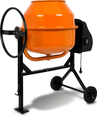 Produktbild von EBERTH 160L Betonmischer Elektrisch Mobil, 650W Motor, Gestell, Trommel und Zahnkranz aus Stahl, feststellbares Handrad, breite Fußplatte