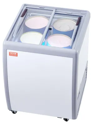 Produktbild von Eisvitrine - Eisportioniervitrine - Kühlvitrine - Eisdisplay - Gefriervitrine - Fassungsvermögen: 158 Liter