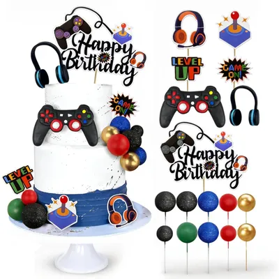 Image de Décoration de gâteau "Happy Birthday" comprenant 17 pièces