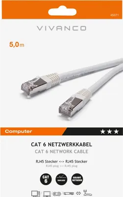 Produktbild von CAT6 Netzwerkkabel, 5m (45371)