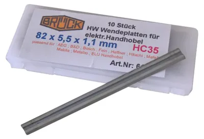 Produktbild von Brück HM Wendeplatten HW 82 x 5,5 x 1,1 mm Z2 Hobelmesser Wendemesser 10 Stück