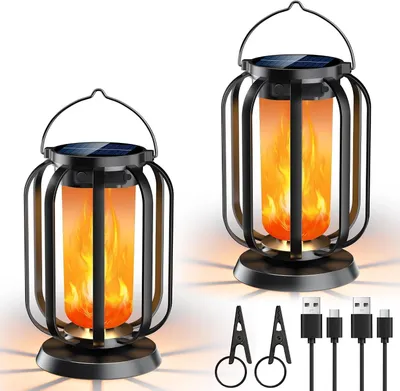 Obrázok produktu pre Solárne vonkajšie svietidlo – Solárna lampa – Dekoračné osvetlenie záhrady – 3 teploty svetla – 2 kusy – Čierna