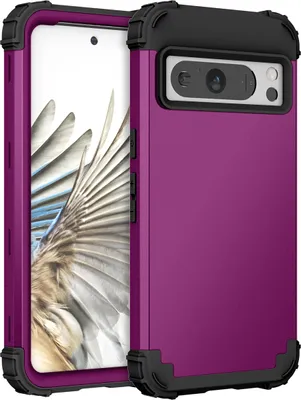 Produktbild von Handyhülle für Google Pixel 8 Pro Hybrid 3 in 1 PC TPU Stossfest Robust Hülle Lila
