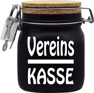 Produktbild von Spardose Geld Geschenk Ideen Vereins Kasse Schwarz Größe M 0.75 Liter