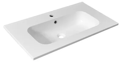 Image de SIDRA lavabo en fonte de marbre 81x46cm, blanc