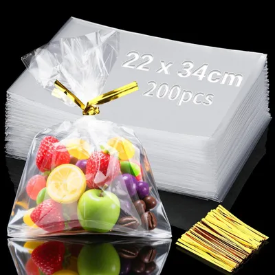 Productafbeelding van Solidchoice - Transparante Snoepzakjes 200 Stuks voor Cadeaus