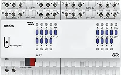 Image de Theben JM 8 T Actionneur de stores KNX 8-fois, actionneur de volets roulants
